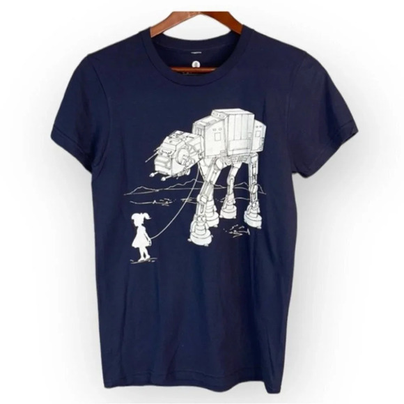 ENGRAM Clothing My Star Wars Atat Pet Navy Graphic Crewneck Short Sleeve XL - Picture 2 of 10